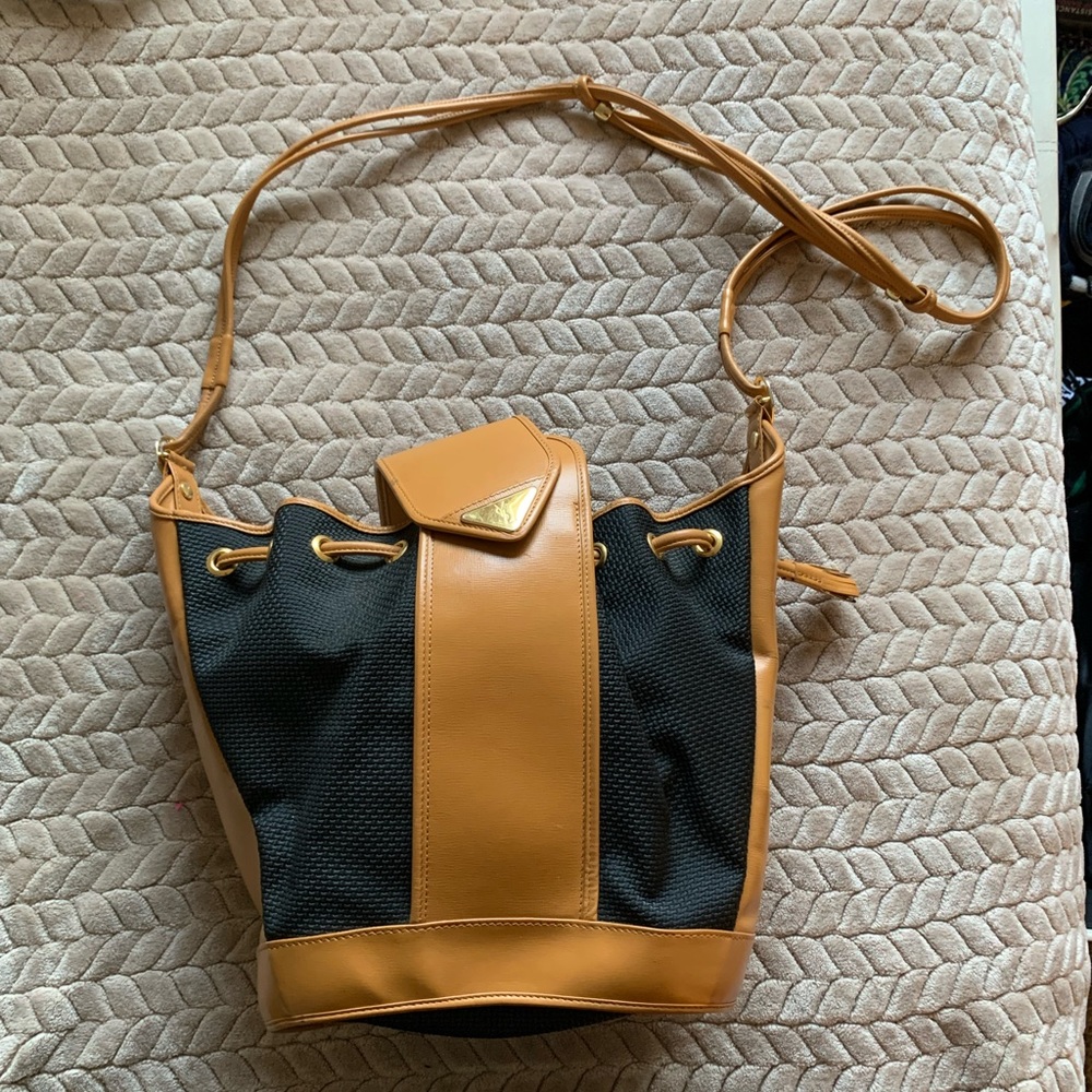 Vintage YSL black and brown canvas bag